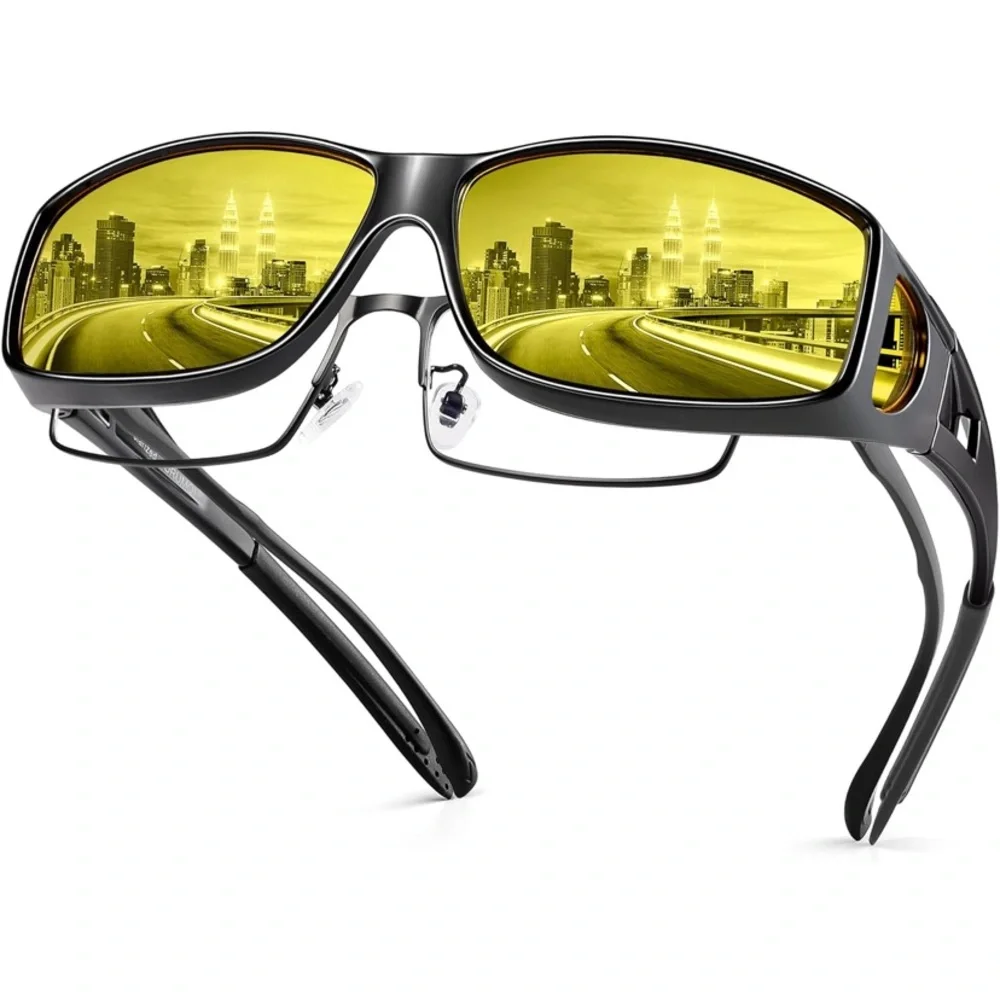 NIB URUMQI Anti-Glare Night Driving Glasses - Fit Over Prescription Glasses